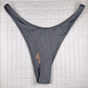 Skims Cheeky Tanga Swim Bottoms in Gunmetal Grey Size 3X NWT
